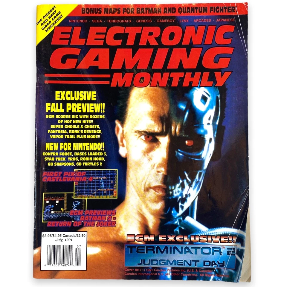 Electronic Gaming Monthly July 1991 Terminator Cover # 24 - Image 1 of 4