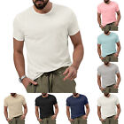 Para Hombre Moda Color Liso Informal Mangas Cortas Delgada Cuello Redondo Camiseta Camiseta Interior