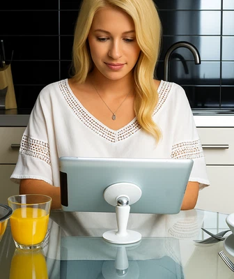 Mobile Phone Stand i-Pad i-Phone Kindle Holder White Office Xmas Gift - Image 1 of 4