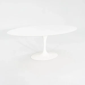 2010s Eero Saarinen for Knoll 78x48 inch Oval Dining table in White Laminate - Picture 1 of 12