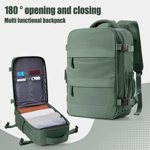 Vakuum Kompression Kabine grün Rucksack 15,6" Laptoptasche Ryanair 40x20x25 Reise - Bild 1 von 14