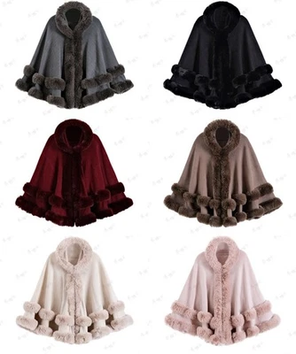 Para mujeres Baile de graduación Genuino Piel de Conejo Tejido Capa Estola Boda Chal Envolturas Invierno Foto 1 de 4