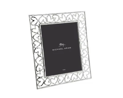 New Michael Aram Heart Hearts Silver Frame Water Lotus Pond 4x6 132340 NIB NWT - Image 1 of 4
