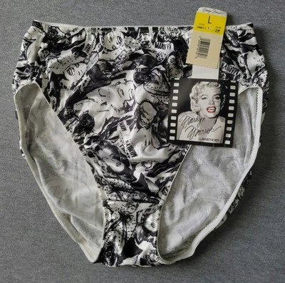 Warner's Marilyn Monroe Satin Stretch Hi-Cut Brief Panties VTG NEW NWT Large  - Image 1 of 4