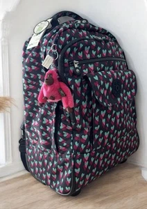 kipling Rolling backpack Sanaa Large Wheeled Printed Hearts Tender - Picture 1 of 10