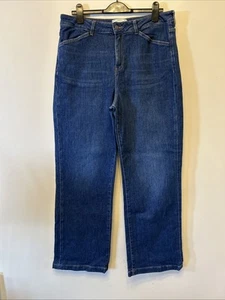 Fat Face Blue Elise Wide Leg Jeans Size UK 16 Regular Stretch Excellent Cond - Picture 1 of 13