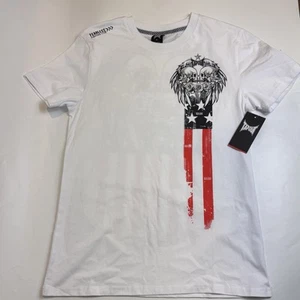 TAPOUT Shirt Mens Med Cotton Skull American Flag Graphic 701 - Picture 1 of 8