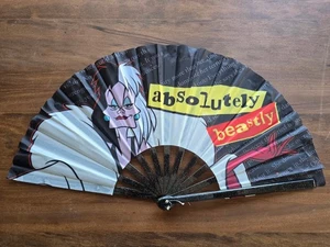 Disney Parks World Folding Fan Cruella De Vil Absolutely Beastly Villain - Picture 1 of 1