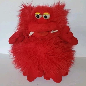 RARO 1987 Vintage Dak Yangjee Furbles Rojo Peluche Monstruo 15" Marioneta de Mano - Imagen 1 de 9