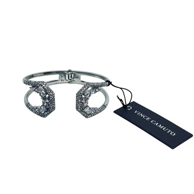 Brazalete Vince Camuto Tono Plata Cristal Transparente Bisagras (5947) Foto 1 de 4