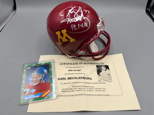 Karl Mecklenberg Gophers Denver Broncos Autograph signed mini football helmet - Picture 1 of 5