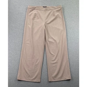 Misook Pleated Wide-leg Twill Pants Womens XL Tan Macchiato Minimalist Classic - Picture 1 of 12