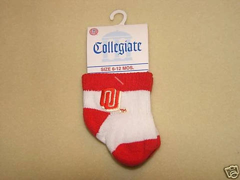 NCAA Oklahoma Sooners College Baby Socks 6-12 Mos MIP Cover