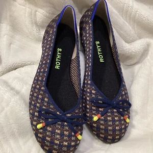Rothy's The Bow Flat Evening Metallic Slip On Ballet Flats Shoes Women’s US 7.5 - Picture 1 of 11