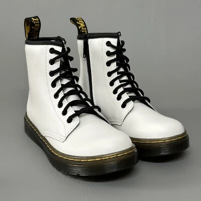 Niños Dr. Martens ZAVALA Botas con Cordones 6" Cuero Blanco Niño Pequeño Talla 2 Foto 1 de 4