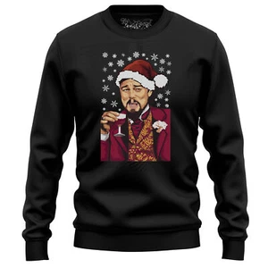 Leo Meme Xmas Funny Sweatshirt - Ho Ho Hilarious! Unisex, 100% Cotton, Festive D - Picture 1 of 47