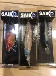 Juego de 3 piezas señuelos de pescado únicos SAIKO, 2 ""Brillan en la oscuridad"", 1 sin brillo - Imagen 1 de 5