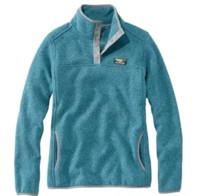 NEW LL Bean Women's Fleece Sweater Plus 3X Pullover Snap Button NWT - Picture 1 of 14