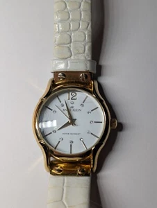 ANNE KLEIN White and Gold Tone Watch, NEEDS BATTERY - Picture 1 of 7