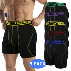 5 PACK Men Boxer Briefs HIGH STRETCH Underwear Trunks Breathable Briefs Knickers - Picture 1 of 33
