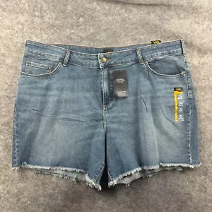 Lee Shorts Womens Plus Size 22W Denim Jean Raw Hem Stretch Cut Off 5 Pocket NEW - Picture 1 of 10
