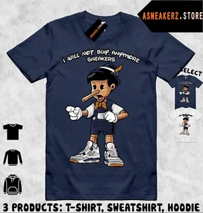 Camiseta a Juego AJ 4 SB Azul Marino A Juego Zapatilla Cabeza Pinocho Camiseta - Imagen 1 de 5