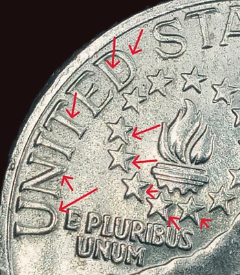 1976 D Bicentennial Error Quarter Filled D/DDR on stars and Letters AU Beautiful - Image 1 of 4