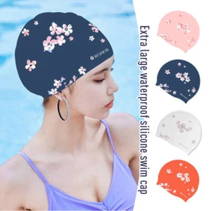 1pcs Women Large Swimming Cap for Long Hair Waterproof Silicone Swim Pool Hat - Picture 1 of 12