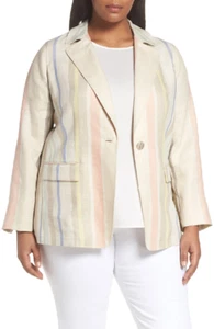 Blazer de lino a rayas Mariette 148 Nueva York para mujer Lafayette 148 talla 8 $598 - Imagen 1 de 10