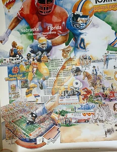 Póster Tostitos Fiesta Bowl 1995 Campeonato Nacional 25 Aniversario NUEVO - Imagen 1 de 8