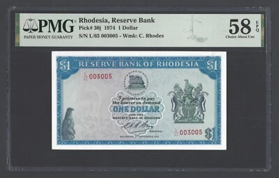 Rhodesia One Dollar 2-9-1974 P30j About Uncirculated - Image 1 of 2