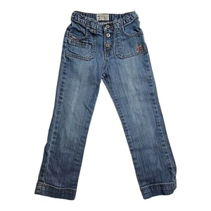 Oshkosh Girls Denim Jeans Size 6X Pre-owned Adjustable Waist Embroidered Cute - Picture 1 of 7