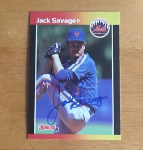 Jack Savage New York Mets signed Autogramm 1989 Donruss Baseballkarte - Bild 1 von 2