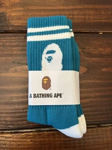 BAPE College Head Striped Socks One Size Adult Authentic NEW A BATHING APE - Picture 1 of 2