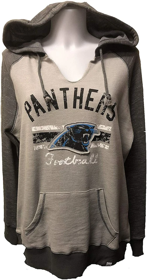 Carolina Panthers Majestic Athletic Women's Buttonhook Pullover Hoody Sweatshirt - Image 1 of 1