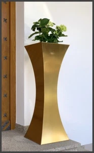 EDELSTAHL DEKO SÄULE Blumensäule goldfarben matt 98 cm ho.Pflanztopf Hochzeit - Bild 1 von 4