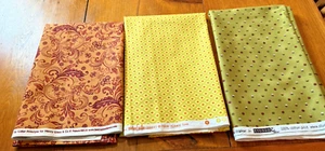 Michael Miller, Studioe, Henry Glass Fabrics - 39" X 44" Pieces Lot of 3 - Picture 1 of 4