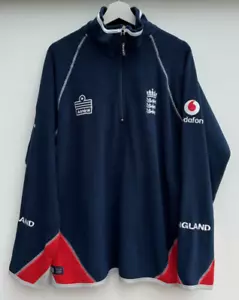 England Cricket Fleece Top Admiral 1/4 Zip Blue Jumper Jacket Mens XL - Picture 1 of 12