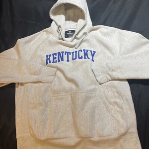 EUC ~ KENTUCKY Hoodie hellgrau blau Buchstaben Gr. LG Top of the World ~ VINTAGE - Bild 1 von 15