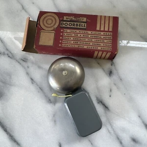 Vintage Monowatt Doorbell Original Box 2.5” Nickel Plated Gong - Picture 1 of 13
