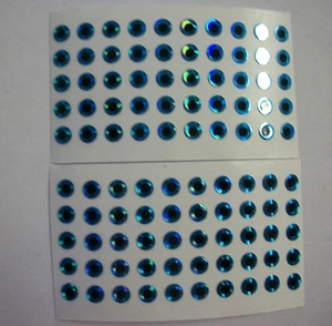 100   BLUE   PRISM EYES for SPINNERBAITS & LURES   3/16"  FLAT STICK ON  - Picture 1 of 1