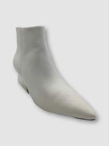 $450 Mercedes Castillo Women's White 60mm Grace Leather Boot Size EU 37.5U/S 7.5 - Picture 1 of 10