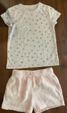 BCBG Girls Sleep Pajama T-shirt/ Short Pink Hearts Medium (10-12) NWOT