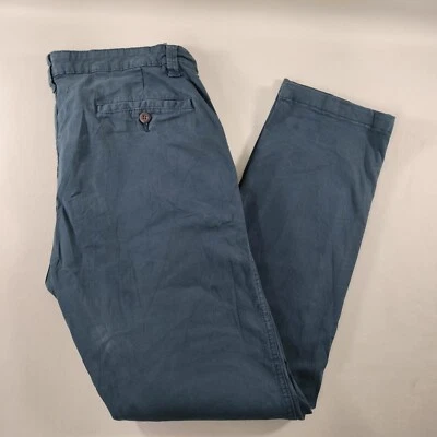 George Slim Blue Flat Front Khaki Pants Mens Size Actual 34x30 - Image 1 of 4