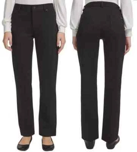 Pantaloni donna DKNY JEANS peso medio gamba dritta ponte neri nuovi con etichette taglia XL - Foto 1 di 3