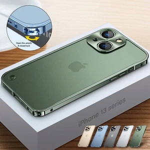 Für iPhone 13 12 11 Pro Max 14 Plus Aluminium Metall Rahmen Matt Klar Case Hülle - Bild 1 von 16