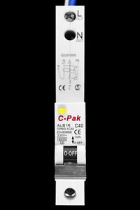 C-PAK 40 AMP CURVE C 6kA 30mA RCBO TYPE AC AUB1R CPRO-40/1C CPRO-1C40 - Picture 1 of 7