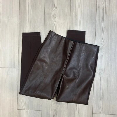 Nuevo con etiquetas Legging Ann Taylor The Seamed Cremallera Lateral en Guijarro Imitación Cuero Ponte Grande Foto 1 de 4