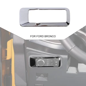 Biseles de ajuste de perilla de interruptor de lámpara de faro interior para Ford Bronco 2021+ cromo - Imagen 1 de 9