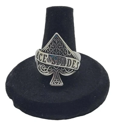 Anello Gotico Asso Di Picche Poker Lemmy 316L Acciaio Inox Vintage Gotico Punk - Immagine 1 di 4